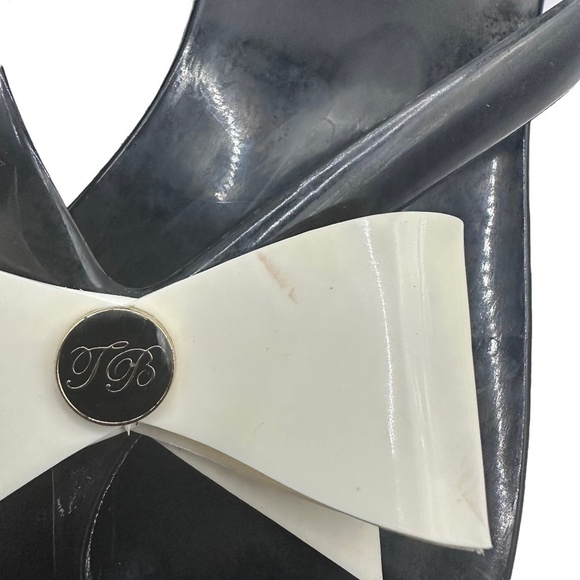 Ted Baker Black and White Jelly Bow Flip Flops Size 10.5 - Picture 8 of 10